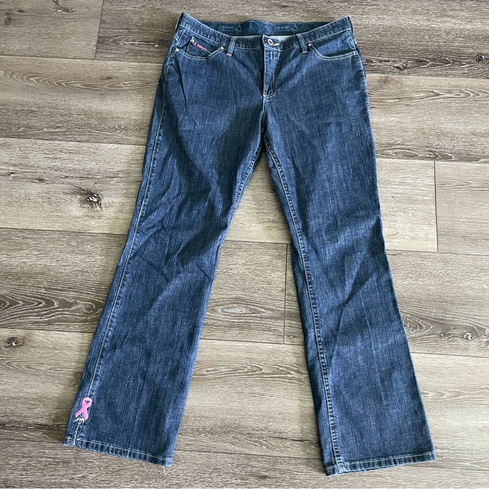 Wrangler Q-Baby No Gap Waistband Jeans Classic Bootcut Mid-Rise Size 13/14 X 32